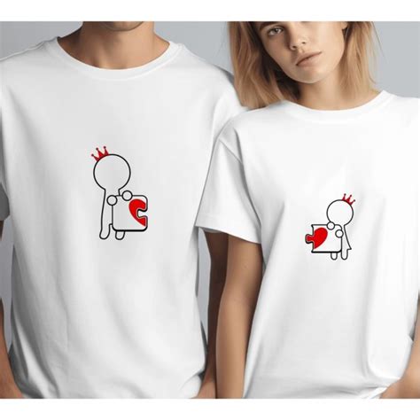 Puzzle Piece Couple T-Shirts – Matching Cotton Tees for Couples