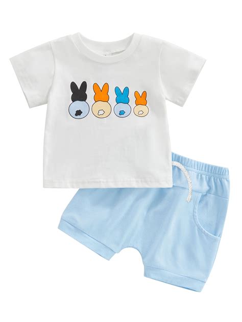 FEORJGP Infant Boys Easter Outfits 3M 6M 12M 18M Newborn Short Sleeve T ...