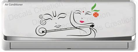 Decals Creativity® AC Sticker Radha Krishna Wall Sticker Split Ac ...