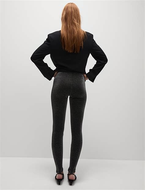 Buy Shimmer High Waisted Leggings at Marks & Spencer