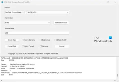 Flash Memory Format Tool 的图像结果