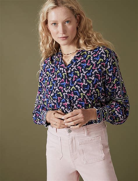Buy Floral V-Neck Long Sleeve Blouse at Marks & Spencer