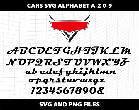 Cars Svg Lightning Mcqueen Alphabet Font Letters Svg Png - Etsy UK
