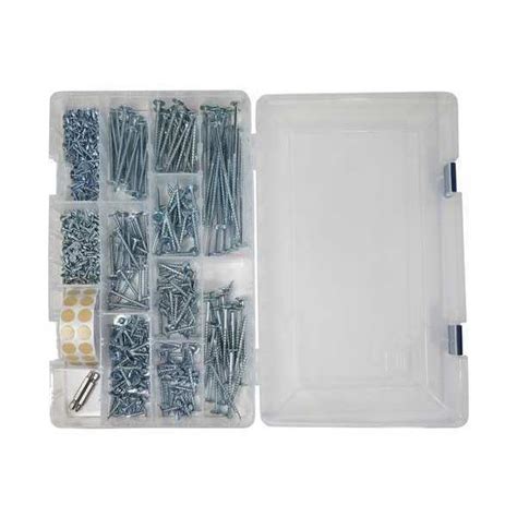 Zoro Select Screw Assortment, 9/16", Zinc Plated Finish, Steel, Flat ...