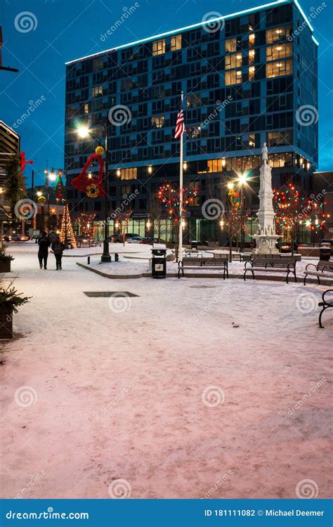 People Walking through a City Park during Christmas Time in Grand ...