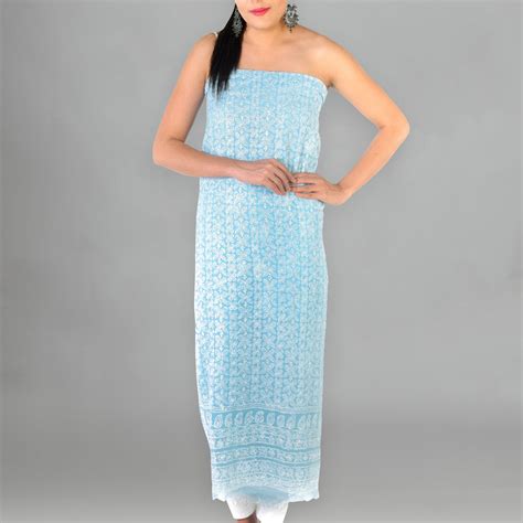 Seva Chikan Hand Embroidered Sky Blue Georgette Lucknowi Chikankari Un