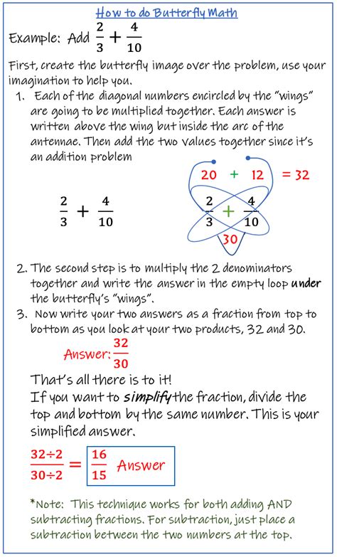 Image result for Butterfly Method Adding Fractions