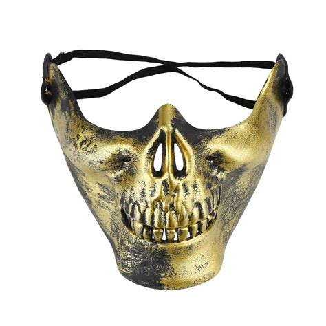 Buy Partysanthe gold Mask Halloween Skull Mascara Party Scary Masks ...