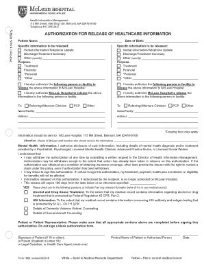 2016-2026 Mclean Hospital Form 1668 - Blank Fillable Template | Fill ...