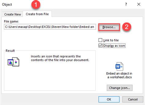 Image result for How to Embed File in Excel