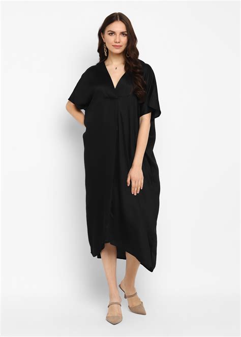Ultra Soft Black Modal Long Kaftan Dress – Shopbloom