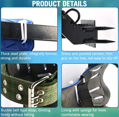 ebees Tree Climbing Spikes, 2 Gear 304 Stainless Steel Spikes for ...