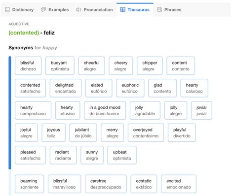 Thesaurus - SpanishDictionary.com Support