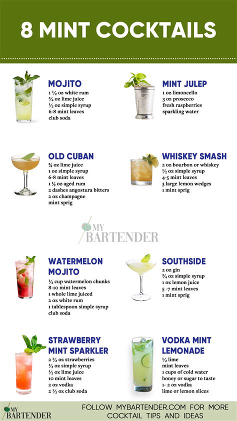 12 Best Mint Cocktails To Drink | Recipe | Mint cocktails, Bartender ...