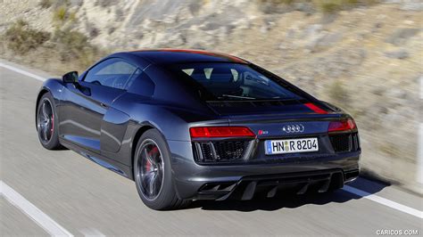 2018 Audi R8 Coupe V10 RWS (Color: Daytona Grey Metallic Effect) | Rear Three-Quarter