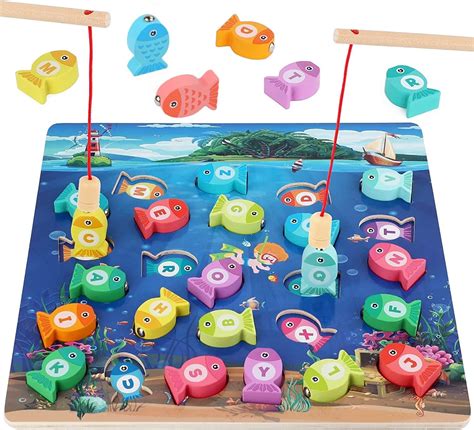 Buy TINY TOYS CO Magnetic Fishing Game for Toddlers, Alphabet Fishing ...