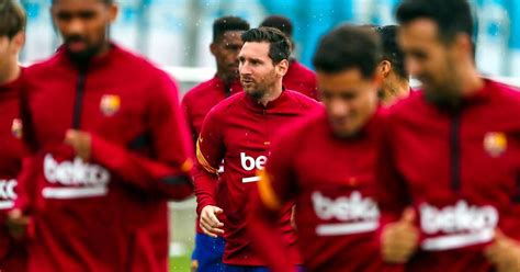 Watch: Lionel Messi joins Barcelona squad for training with transfer ...