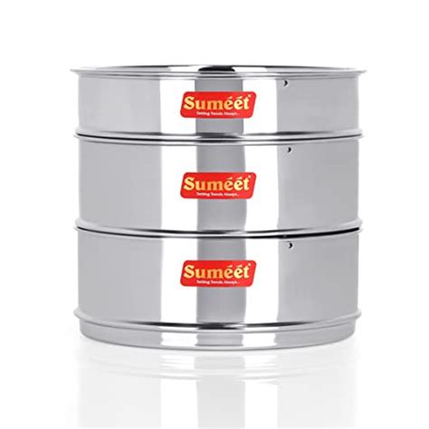 Sumeet Stainless Steel Deep + Flat Stackable Container/Separator with ...