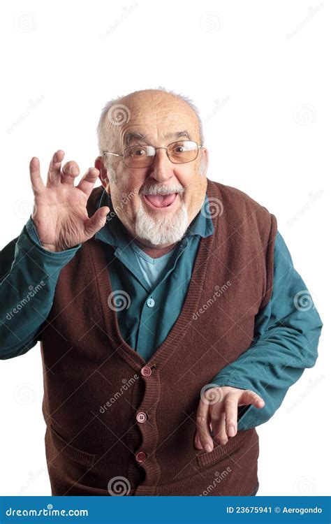 Isolated funny old man stock image. Image of gesture - 23675941