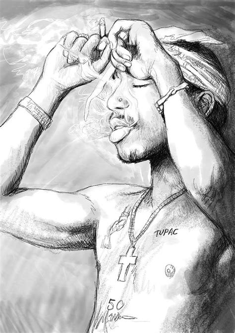 Tupac Portrait Drawing 的图像结果