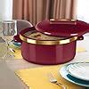 Buy MILTON Curve 1500 Inner Stainless Steel Casserole, 1300 ml, Maroon ...