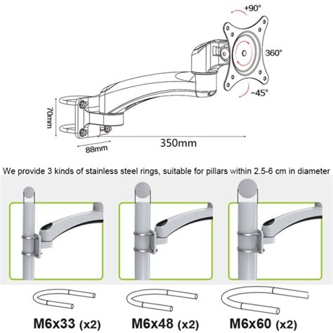 Gibbon Mounts FE111B Punch-Free Wall-Mounted Computer Monitor Stand ...