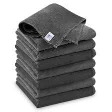 Cotton Bolls Microfiber Cloth, 8 Pieces, 40x40 cms, 300 GSM, Grey ...
