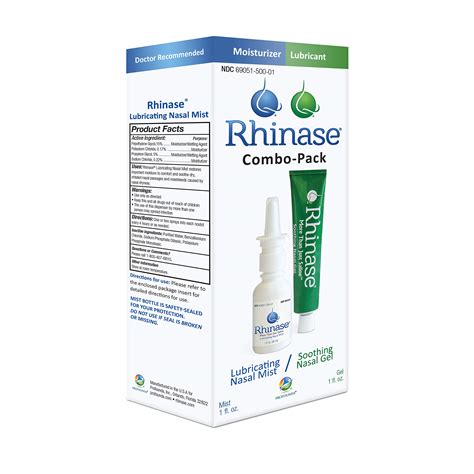 Rhinase (Nasal Gel 1 oz and Saline Nasal Spray 1 oz) Combo Pack for Dry Nose Sinus, Allergy and ...