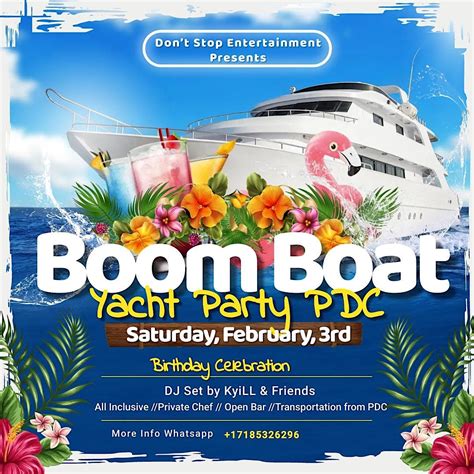 Boom Boat “Yacht Party PDC”, Marina Puerto Cancún, 3 February to 4 ...