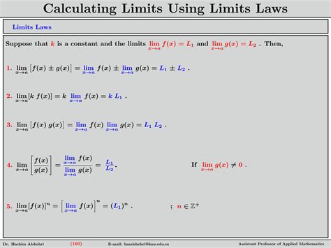 SOLUTION: Calculating limits using limits laws - Studypool