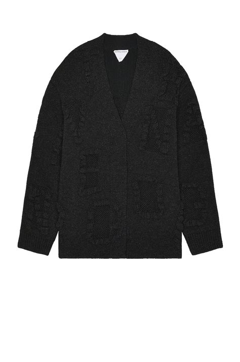 Bottega Veneta Alphabet Shetland Knit Cardigan in Burst in Slate | FWRD