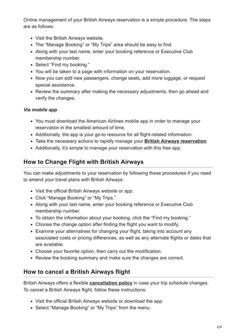 PPT - British Airways Manage Booking PowerPoint Presentation, free ...
