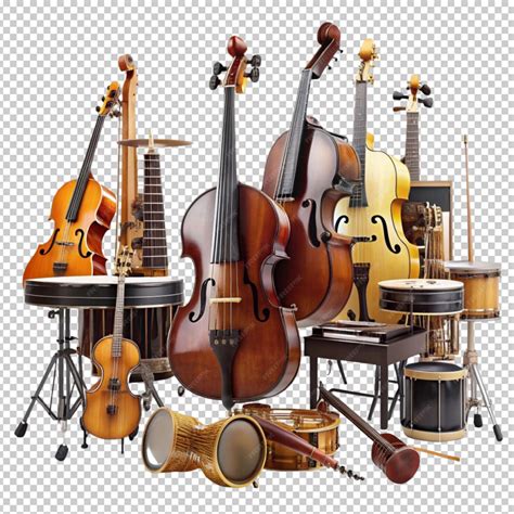 Premium PSD | Different types of classical music instruments