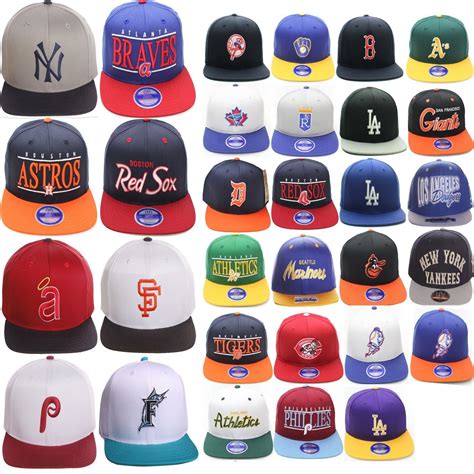 MLB Authentic Multiple Teams Logo Script Twill Style Flat Bill Snapback ...