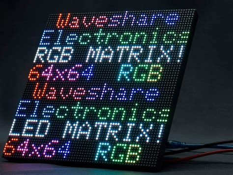 RGB Full Color LED Matrix Panel 64x64 Pixels, 4096 Individual RGB LEDs ...