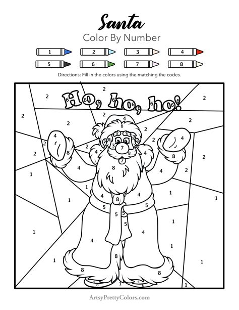 Santa Number Claus Color Worksheet Christmas Coloring Worksheets ...