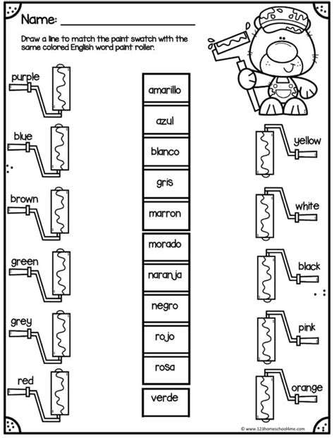 Image result for Spanish Color Words Worksheet