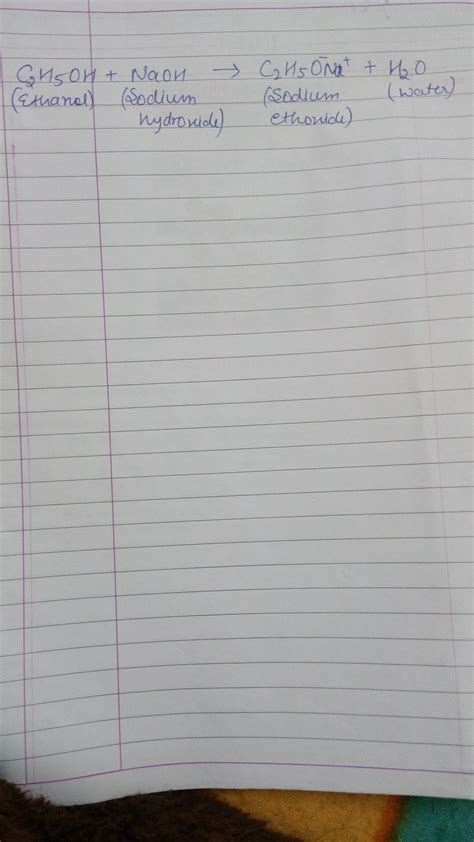 what will form when C2H5OH reacts with NAOH - - Brainly.in