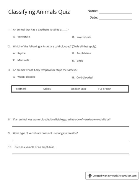 Image result for Classification Key Questions Animals