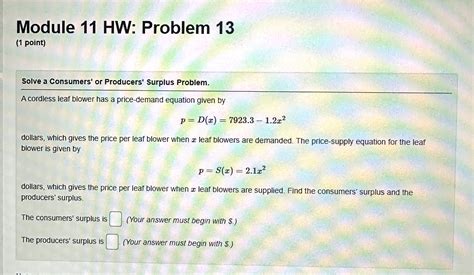 Solved Solve a Consumers' or Producers' Surplus Problem.A | Chegg.com