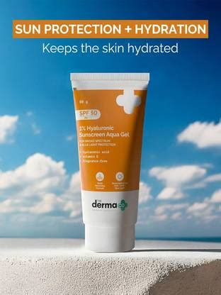 The Derma Co Sunscreen - SPF 50 PA++++ 1% Hyaluronic Sunscreen Aqua Gel ...