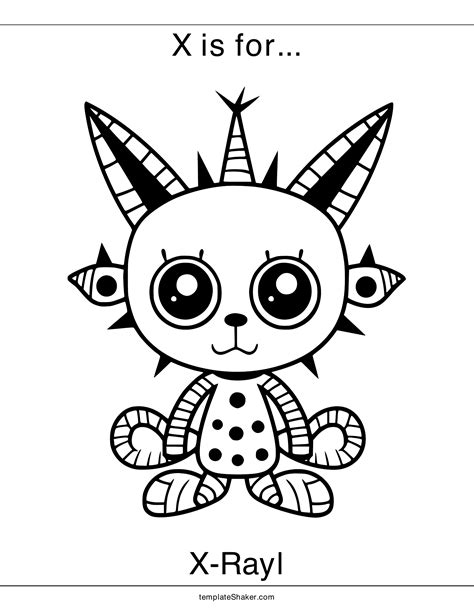 Animals with Letter X (free PDF coloring pages) – Template Shaker