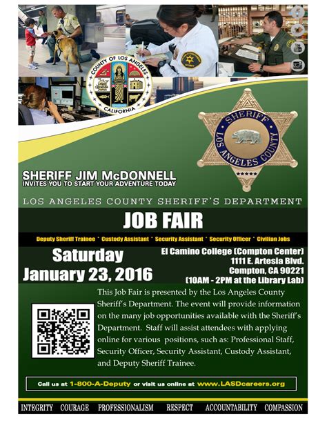 “The Los Angeles County Sheriff’s Department is hiring! Join us for our ...