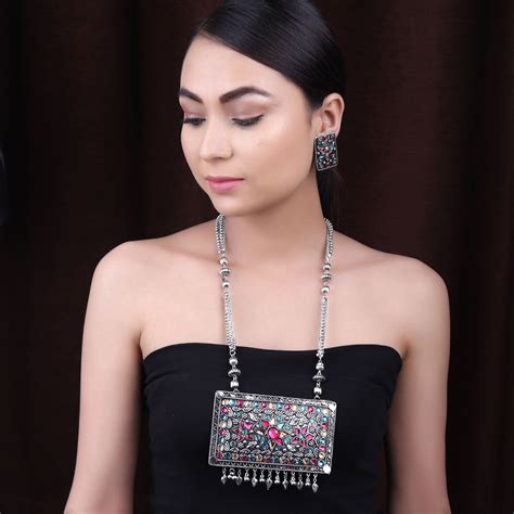 The Afghani Necklace Set of Abundance in Turquoise Blue, Pink & Cream ...