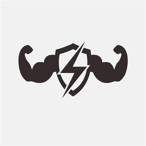 Silhouette-Schild-Power-Logo | Premium Vektor