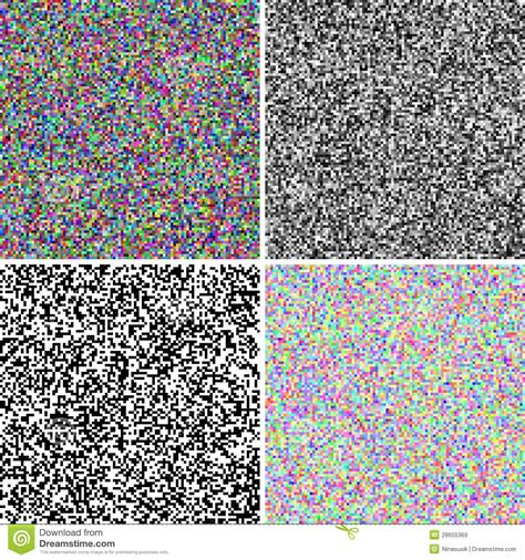 Set Of Four White Noise Backgrounds Royalty Free Stock Images - Image: 28655369