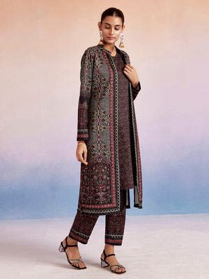 Shop Grey Woolen Ethnic Printed Co-ord Set - Jaipur Kurti