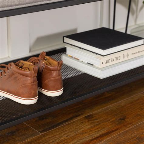 Walker Edison Modern Gray Storage Bench with Storage 46-in x 16-in x 21 ...