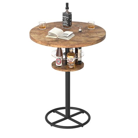 Snapklik.com : VECELO Round Bistro Bar Table 36-inch High Wooden Top ...