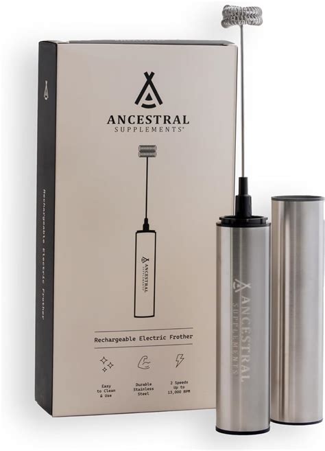 Amazon.com: Ancestral Supplements Frother Wand, Rechargeable Electric Hand Mixer, Milk, Coffee ...
